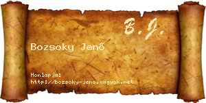 Bozsoky Jenő névjegykártya