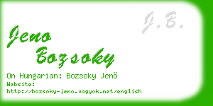 jeno bozsoky business card